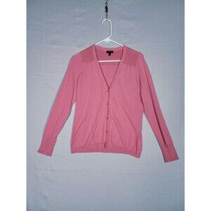 Talbots Pink Cardigan Sweater Womens Medium Cute Preppy Office *Read*